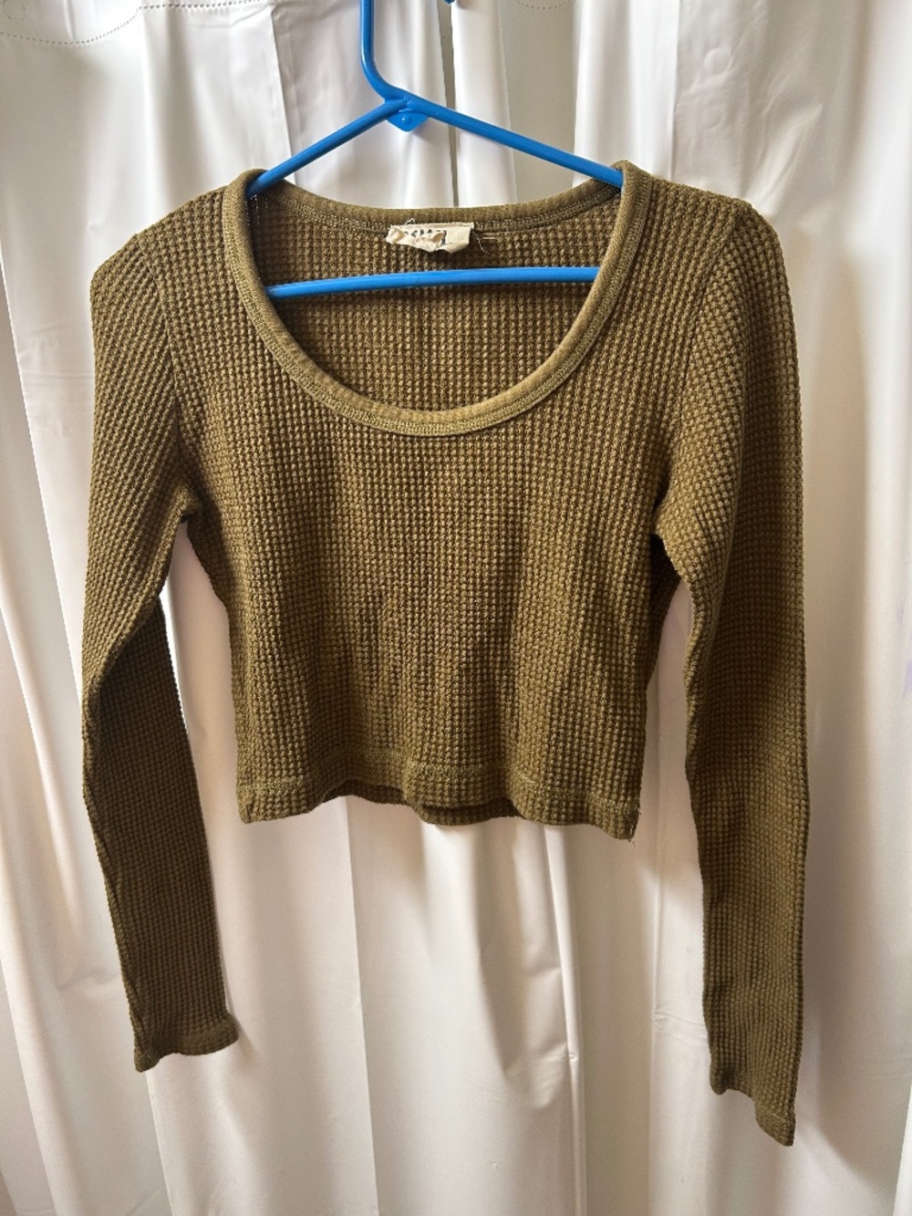 Madewell Waffle Print Cropped Shirt